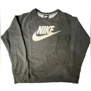 🖤🩶Nike Men's size M Charcoal Gray Sweatshirt with solid back.  Logo on front.